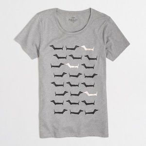 NWT J. Crew Dachshund Dog Tee Shirt